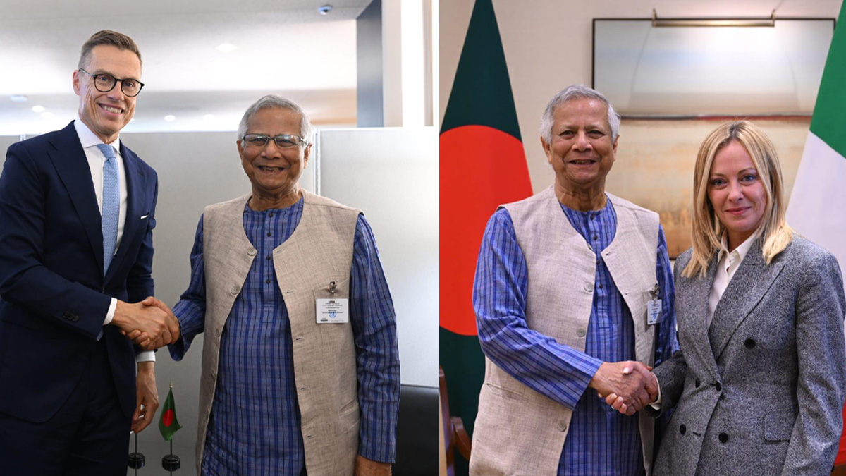 ফিনল্যান্ডের প্রেসিডেন্ট ও ইতালির প্রধানমন্ত্রীর সঙ্গে প্রধান উপদেষ্টার বৈঠক