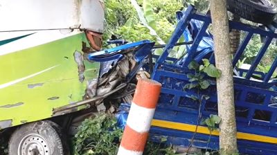 রাজবাড়ীতে বাস-পিকআপের মুখোমুখি সংঘর্ষে চালকের মৃত্যু