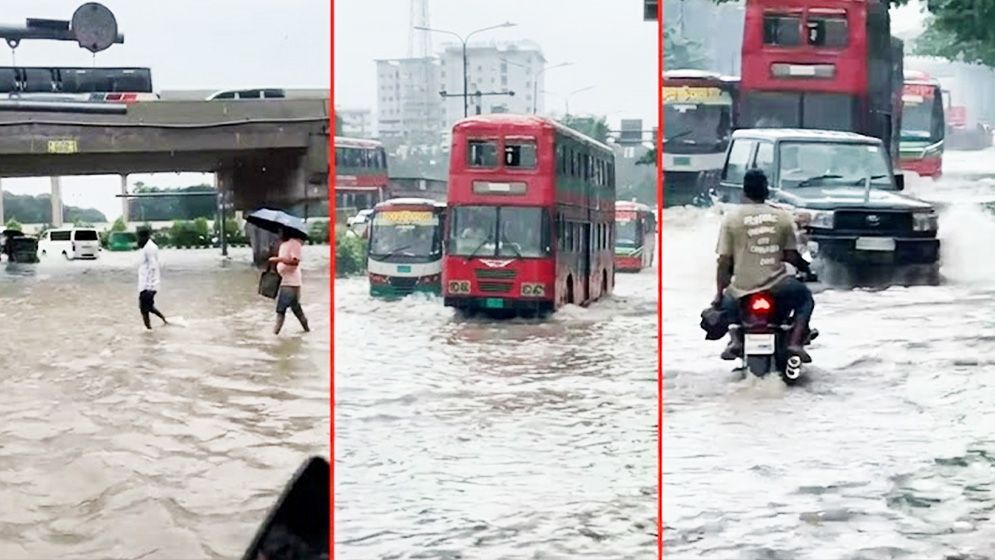 ভারী বর্ষণে রাজধানী জলমগ্ন, নগরবাসীর দুর্ভোগ চরমে