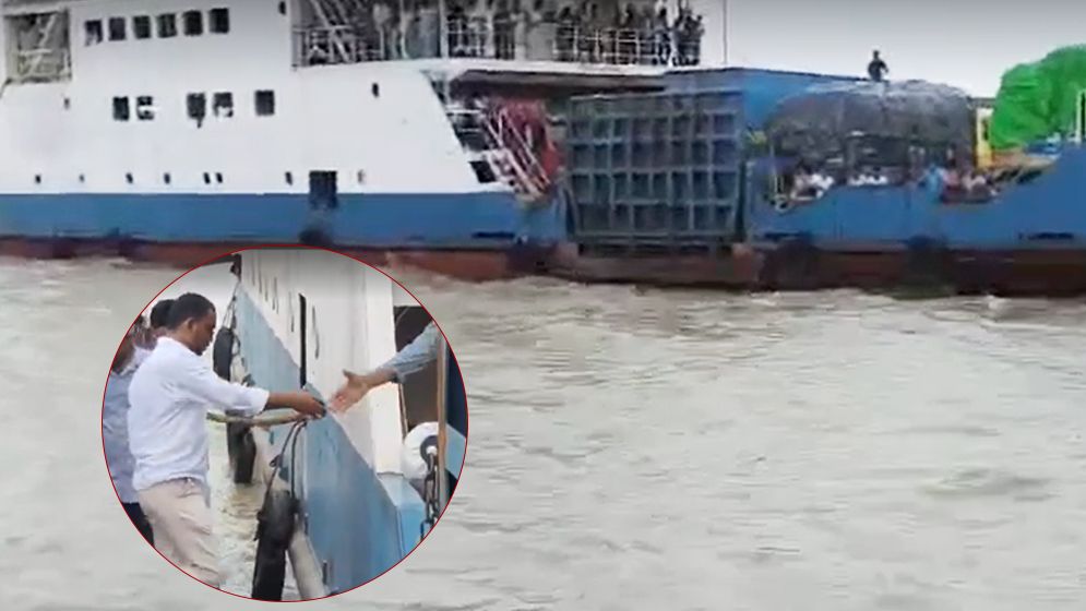 হাতিয়ায় এমপি হান্নান মাসউদের জন্য মাঝনদী থেকে ফেরি ঘাটে ফেরানোর অভিযোগ