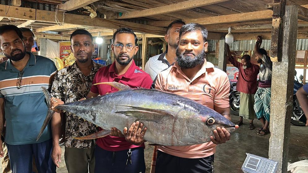 পটুয়াখালীতে ২৯ কেজির টুনা মাছ বিক্রি হলো ৪০ হাজারে