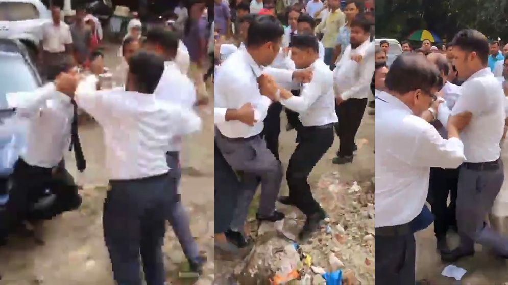 রংপুরে আদালত চত্বরে তুলকালাম কাণ্ড, আইনজীবীদের মধ্যে মারামারি-হাতাহাতি
