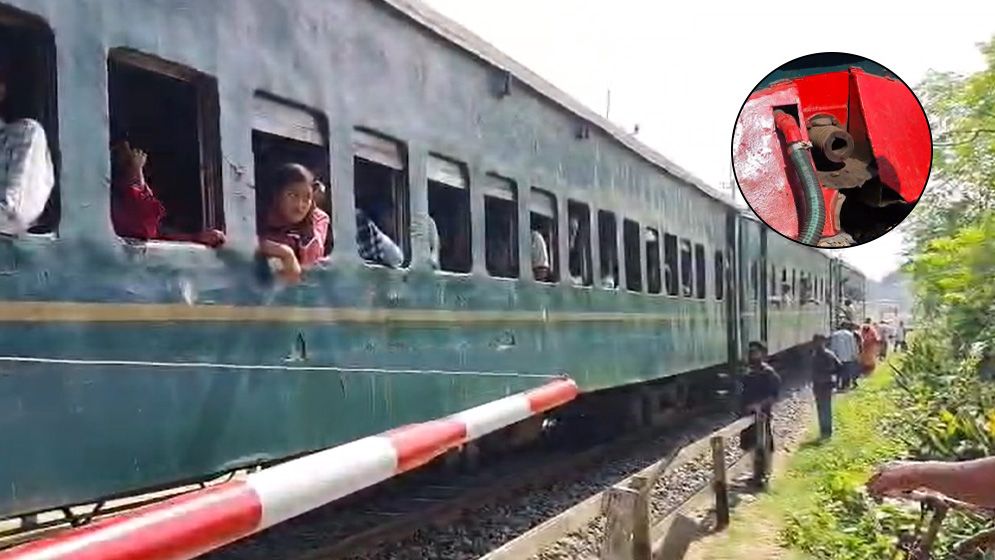 লালমনিরহাটে ৯ বগি রেখে ২ কিলোমিটার দূরে ট্রেনের ইঞ্জিন